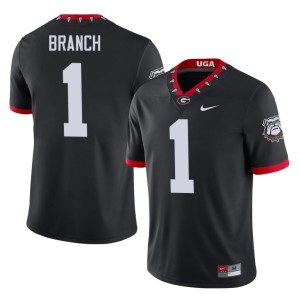 Men Mascot 100th Anniversary Zachariah Branch Black #1 Bulldog Nation Replica Jerseys 186823-933